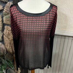 Trouve Black and Brown Boxy Blouse